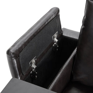 English Elm Power Recliner with Swivel Tray Table Hidden Storage Usb Port Pu Leather Chair SG000630ABB