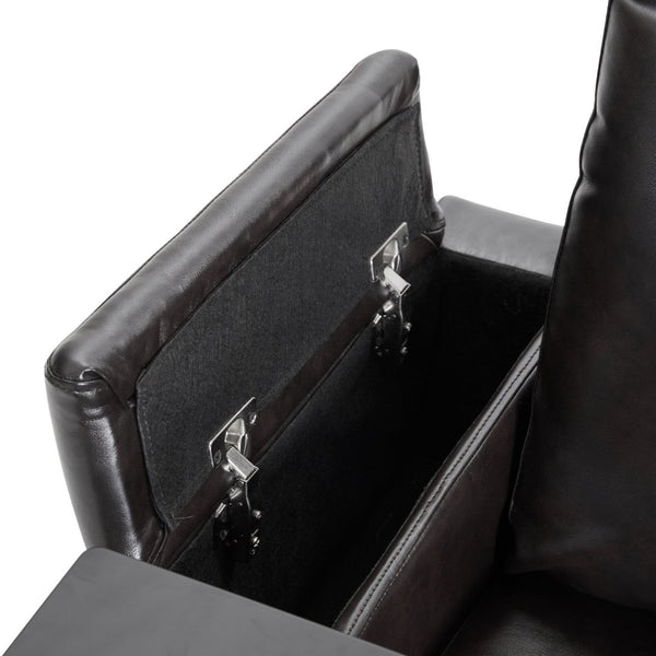 English Elm Power Recliner with Swivel Tray Table Hidden Storage Usb Port Pu Leather Chair SG000630ABB