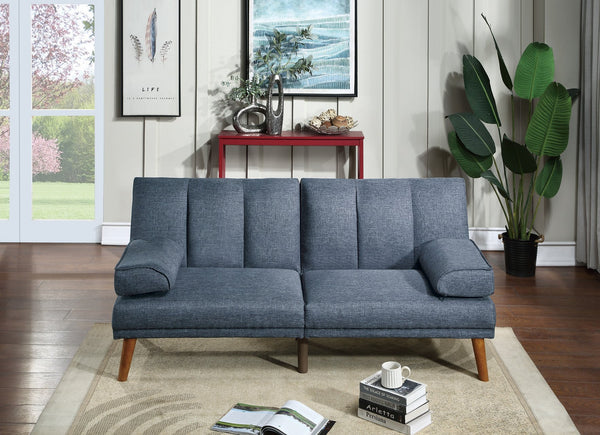 English Elm Navy Adjustable 2pc Sectional Sofa Set with Convertible Chaise, Solid Wood Legs, Plush Polyfiber Comfort HS00F8517-F8518-ID-AHD
