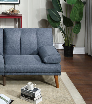 English Elm Navy Adjustable 2pc Sectional Sofa Set with Convertible Chaise, Solid Wood Legs, Plush Polyfiber Comfort HS00F8517-F8518-ID-AHD