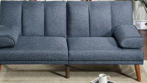 English Elm Navy Adjustable 2pc Sectional Sofa Set with Convertible Chaise, Solid Wood Legs, Plush Polyfiber Comfort HS00F8517-F8518-ID-AHD