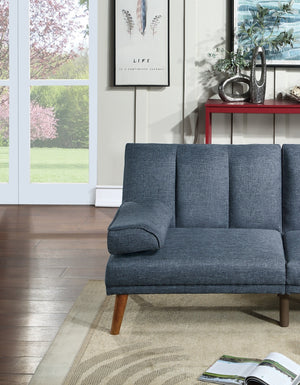 English Elm Navy Adjustable 2pc Sectional Sofa Set with Convertible Chaise, Solid Wood Legs, Plush Polyfiber Comfort HS00F8517-F8518-ID-AHD