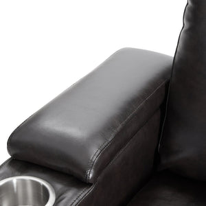 English Elm Power Recliner with Swivel Tray Table Hidden Storage Usb Port Pu Leather Chair SG000630ABB