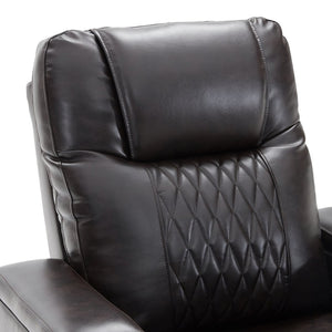 English Elm Power Recliner with Swivel Tray Table Hidden Storage Usb Port Pu Leather Chair SG000630ABB