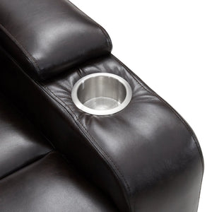 English Elm Power Recliner with Swivel Tray Table Hidden Storage Usb Port Pu Leather Chair SG000630ABB