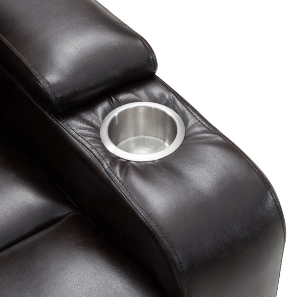 English Elm Power Recliner with Swivel Tray Table Hidden Storage Usb Port Pu Leather Chair SG000630ABB