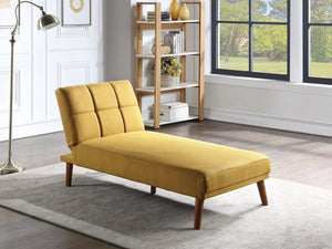English Elm Mustard Convertible Tufted Sofa Bed with Solid Wood Legs, Linen-Like Polyfiber, Plush Comfort and Style Mustard 8.3 L x 31.1 W x 72 H HS00F8524-ID-AHD