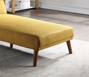English Elm Mustard Convertible Tufted Sofa Bed with Solid Wood Legs, Linen-Like Polyfiber, Plush Comfort and Style Mustard 8.3 L x 31.1 W x 72 H HS00F8524-ID-AHD