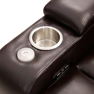 English Elm Power Recliner with Swivel Tray Table Hidden Storage Usb Port Pu Leather Chair SG000630ADD