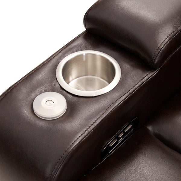 English Elm Power Recliner with Swivel Tray Table Hidden Storage Usb Port Pu Leather Chair SG000630ADD