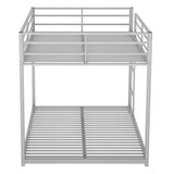 Hearth and Haven Fusia Full over Full Metal Bunk Bed with Ladder, Silver
