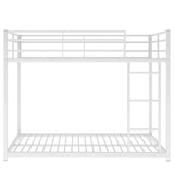 Hearth and Haven Fusia Full over Full Metal Bunk Bed with Ladder, White