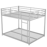 Hearth and Haven Fusia Full over Full Metal Bunk Bed with Ladder, Silver