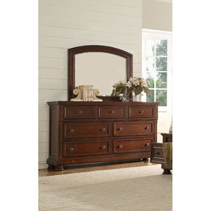 English Elm Baltimore Transitional 7-Drawer Dresser in Dark Walnut Finish with Metal Knobs, Ball-Bearing Glides and Bun Feet — Spacious Storage and Sleek Design 808857992352