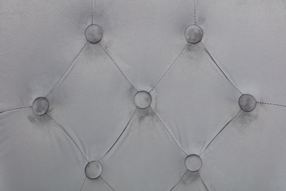 English Elm Simba Tufted Velvet Dining Chair Set (2) Light Gray with Quilted Back, Nailhead Trim & Lion Ring 808857961150