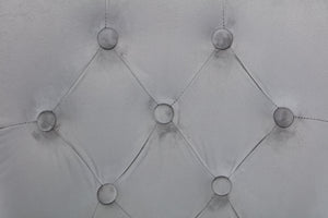 English Elm Simba Tufted Velvet Dining Chair Set (2) Light Gray with Quilted Back, Nailhead Trim & Lion Ring 808857961150