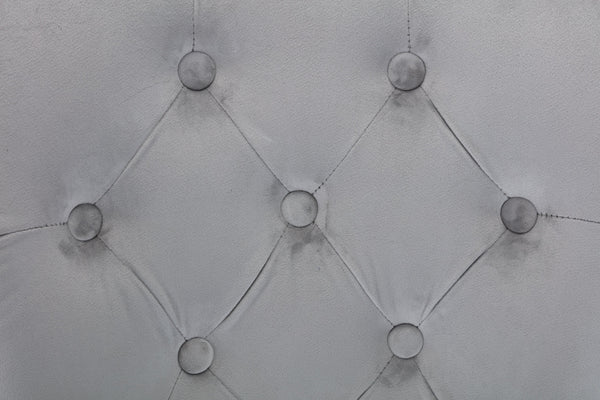 English Elm Simba Tufted Velvet Dining Chair Set (2) Light Gray with Quilted Back, Nailhead Trim & Lion Ring 808857961150