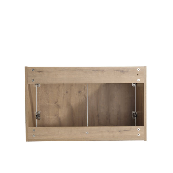 English Elm 72 Inch Wall Mounted Vanity with Resin Sink, Soft-Close Doors, Ample Storage Shelves, Durable Eco Plywood Finish Imitative Oak W999S00188