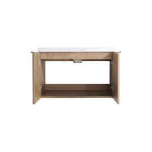 English Elm 72 Inch Wall Mounted Vanity with Resin Sink, Soft-Close Doors, Ample Storage Shelves, Durable Eco Plywood Finish Imitative Oak W999S00188