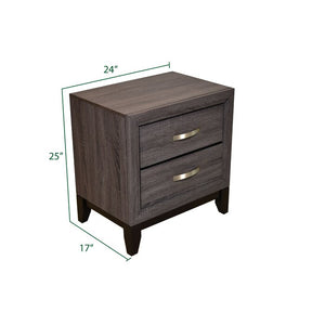 English Elm Full Sierra 4-Pc Contemporary Rustic Gray Bedroom Set with Panel Bed, Dresser, Mirror & Nightstand 808857873293