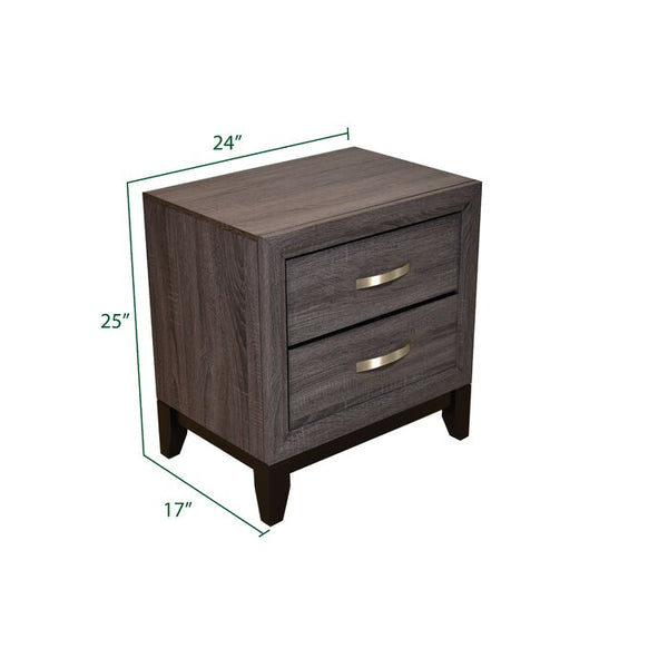English Elm Full Sierra 4-Pc Contemporary Rustic Gray Bedroom Set with Panel Bed, Dresser, Mirror & Nightstand 808857873293