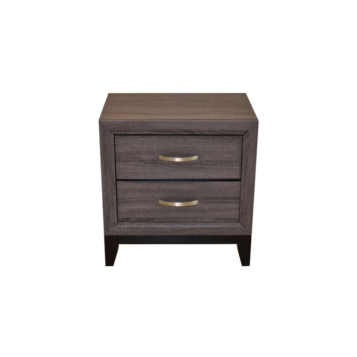 English Elm King Sierra 4-Piece Contemporary Rustic Gray Bedroom Set with Chippendale Legs, Metal Glide Drawers 808857555519