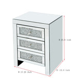 Hearth and Haven W17.3" X D 13.4" X H 23.6 " Arc Drill Mirror Three Pumping Cabinet  Multifunctional Bedside Table W100535587