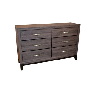 English Elm Full Sierra 4-Pc Contemporary Rustic Gray Bedroom Set with Panel Bed, Dresser, Mirror & Nightstand 808857873293