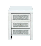 Hearth and Haven W17.3" X D 13.4" X H 23.6 " Arc Drill Mirror Three Pumping Cabinet  Multifunctional Bedside Table W100535587