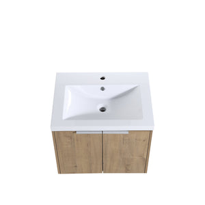 English Elm 36 Inch Modern Bathroom Vanity With Soft Close Doors, Resin Sink & Stylish Storage Solutions W999S00182
