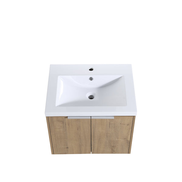 English Elm 36 Inch Modern Bathroom Vanity With Soft Close Doors, Resin Sink & Stylish Storage Solutions W999S00182