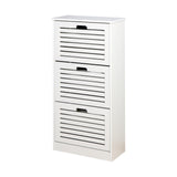 Wooden Shoe Cabinet For Entryway Shoe Storage Cabinet with 3 Flip Doors 20.94X9.45X43.11 Inch