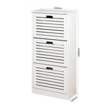 Hearth and Haven Wooden Shoe Cabinet For Entryway Shoe Storage Cabinet with 3 Flip Doors 20.94X9.45X43.11 Inch W40935621