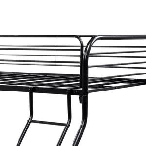 English Elm Heavy Heavy Duty Twin-Over-Full Metal Bunk Bed Frame, 20% Stronger Noise-Free Platform, Black with 9.25" Under-Storage Space W840127266