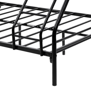 English Elm Heavy Heavy Duty Twin-Over-Full Metal Bunk Bed Frame, 20% Stronger Noise-Free Platform, Black with 9.25" Under-Storage Space W840127266
