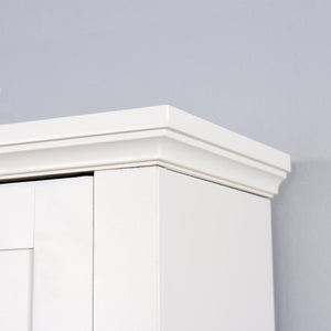 English Elm Bathroom Over Toilet Wood Storage Cabinet with Carved Doors and Adjustable Interior Shelf W40935619