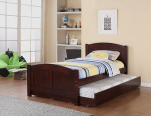 English Elm Twin Twin Bed With Trundle Dark Cherry Finish Youth Storage Drawers Modern Headboard Design Durable Pine Veneer Cherry 7 L x 11 W x 82 H HS00F9217-ID-AHD-BED