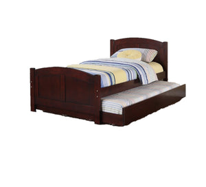 English Elm Twin Twin Bed With Trundle Dark Cherry Finish Youth Storage Drawers Modern Headboard Design Durable Pine Veneer Cherry 7 L x 11 W x 82 H HS00F9217-ID-AHD-BED