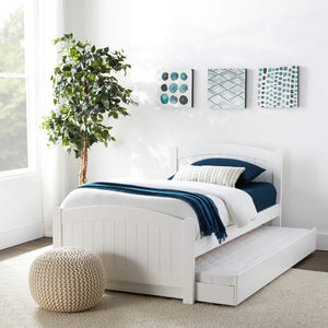 English Elm Twin Twin Bed With Trundle Dark Cherry Finish Youth Storage Drawers Modern Headboard Design Durable Pine Veneer White 7 L x 11 W x 82 H HS00F9218-ID-AHD-BED