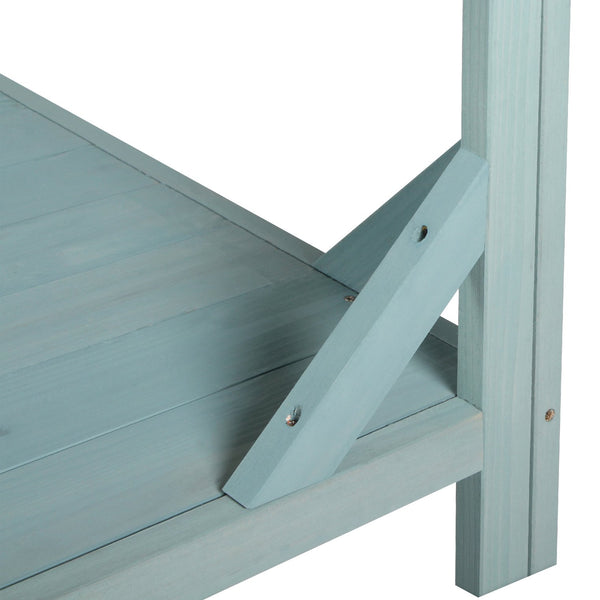 English Elm TOPMAX 65" Wooden Potting Bench with Splash Plate, 4 Shelves & Side Hook, Sturdy Fir Workstation Green WF285323AAF