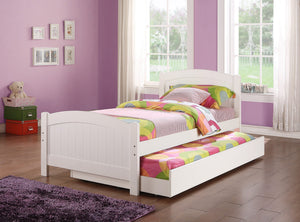 English Elm Twin Twin Bed With Trundle Dark Cherry Finish Youth Storage Drawers Modern Headboard Design Durable Pine Veneer White 7 L x 11 W x 82 H HS00F9218-ID-AHD-BED