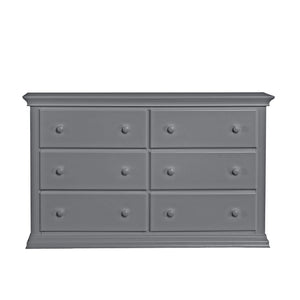 English Elm Universal Six Drawer Wide Dresser Neutral Gray Finish Bedroom Storage Organizer 0006-GRY