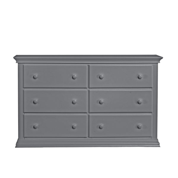 English Elm Universal Six Drawer Wide Dresser Neutral Gray Finish Bedroom Storage Organizer 0006-GRY