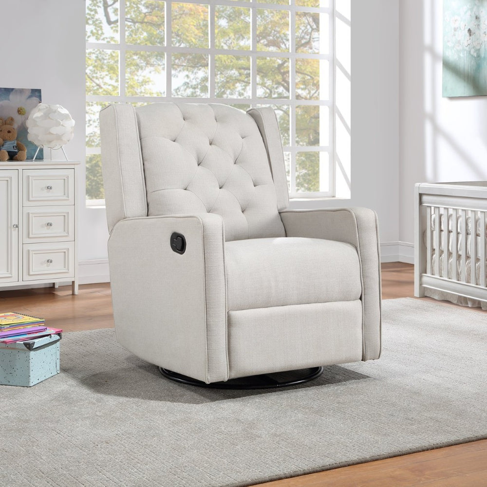 English Elm Milah Tufted Wingback Glider Recliner Swivel Chair for Nursery or Living Room 601GR-WGR
