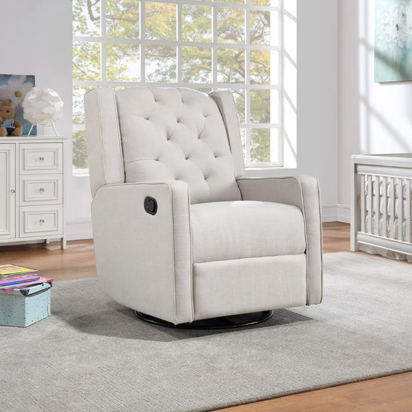 English Elm Milah Tufted Wingback Glider Recliner Swivel Chair for Nursery or Living Room 601GR-WGR