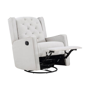 English Elm Milah Tufted Wingback Glider Recliner Swivel Chair for Nursery or Living Room 601GR-WGR