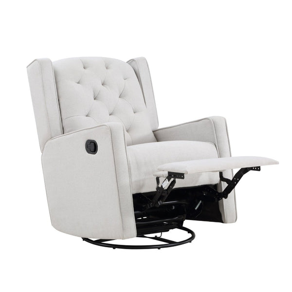 English Elm Milah Tufted Wingback Glider Recliner Swivel Chair for Nursery or Living Room 601GR-WGR