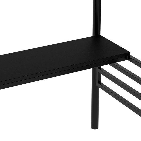 English Elm Metal Twin Loft Bed with Integrated Desk Powder Coated Steel Frame for Compact Rooms SM000604AAB-1