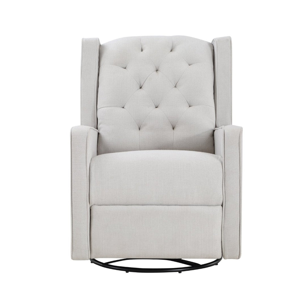 English Elm Milah Tufted Wingback Glider Recliner Swivel Chair for Nursery or Living Room 601GR-WGR