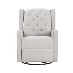 English Elm Milah Tufted Wingback Glider Recliner Swivel Chair for Nursery or Living Room 601GR-WGR